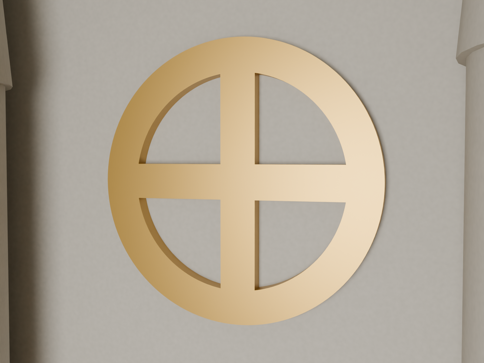Solkorset — metalrelief fra tempelmodellen